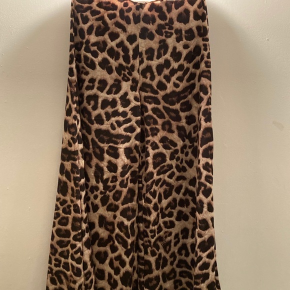 Leopard print wide leg fashion pants sz L US8/10 - Picture 1 of 6